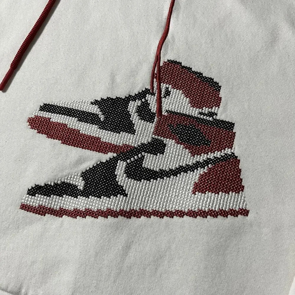 Air Jordan Hoodie Mens XL White Jumpman Holiday Sweatshirt Hanging Shoes Logo